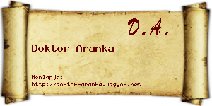 Doktor Aranka névjegykártya